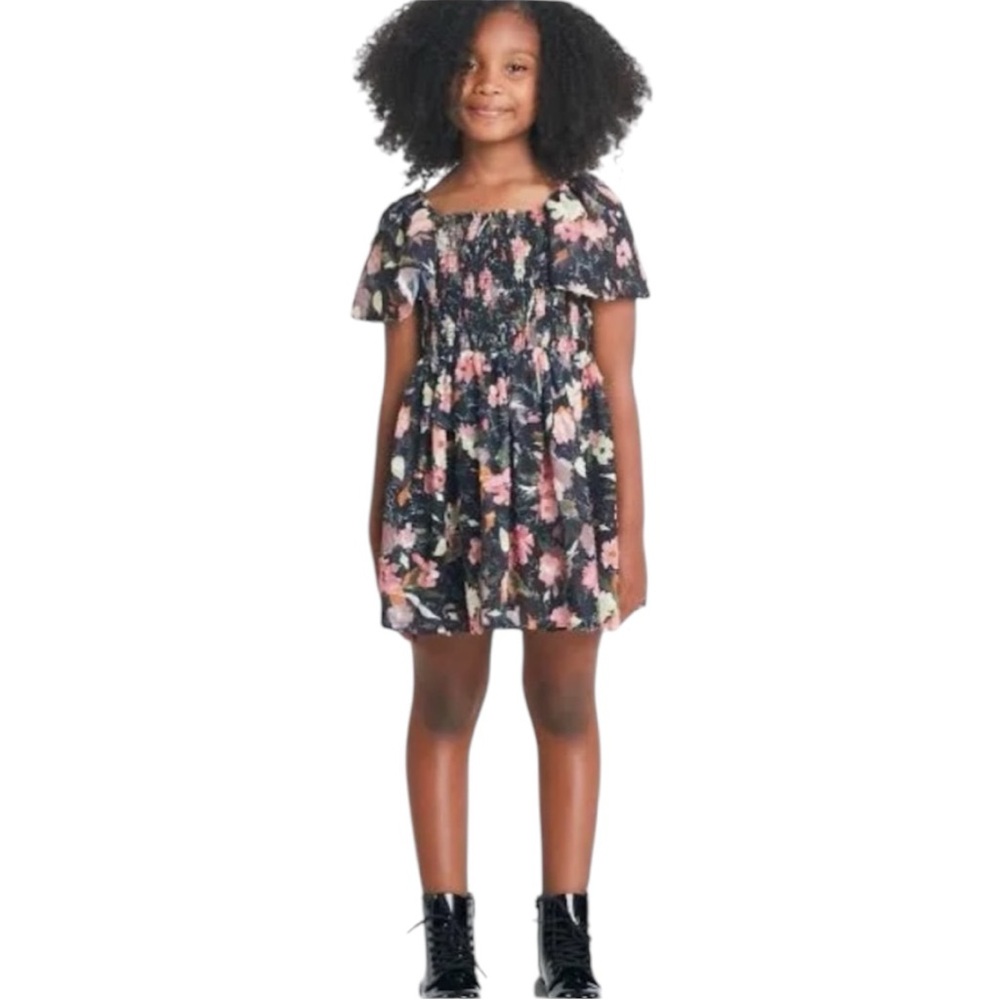 Tanya Taylor Glenda Floral Mini Dress Size M (8-9) in Black and Pink - Picture 2 of 12